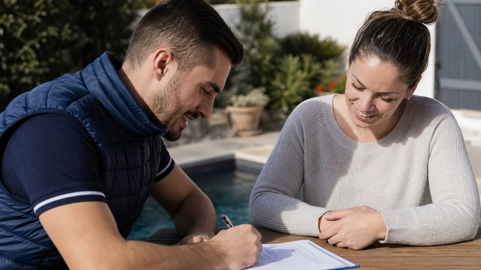 Contrat d'entretien proposé à un client pisciniste